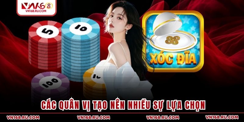 Các quân vị tạo nên nhiều sự lựa chọn